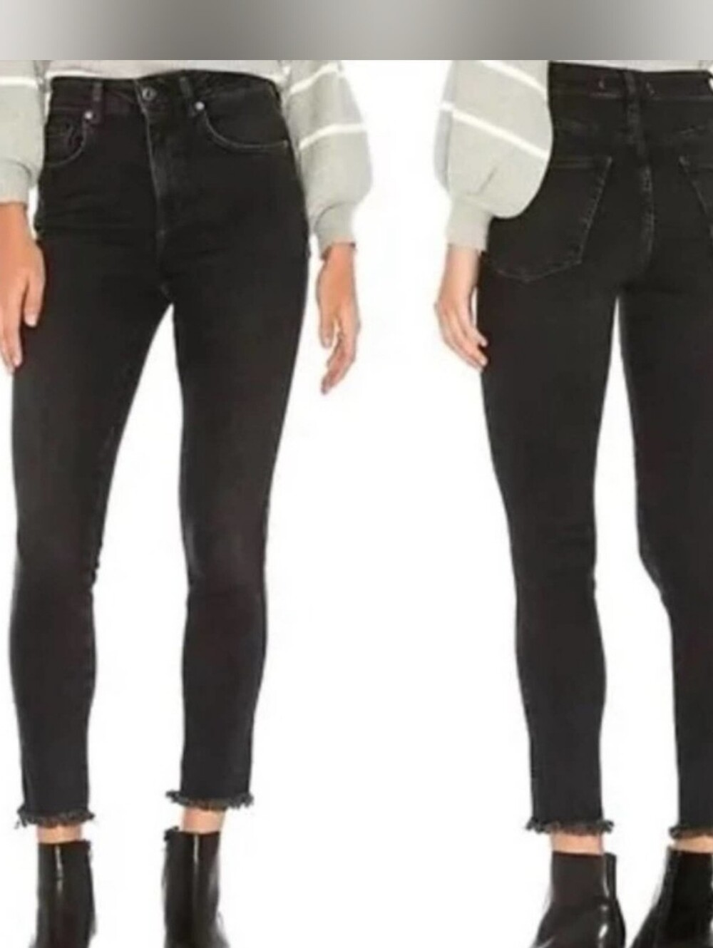 Free People We The Free Raw High-Rise Women Jegging in Washed Black Size 29 NWT